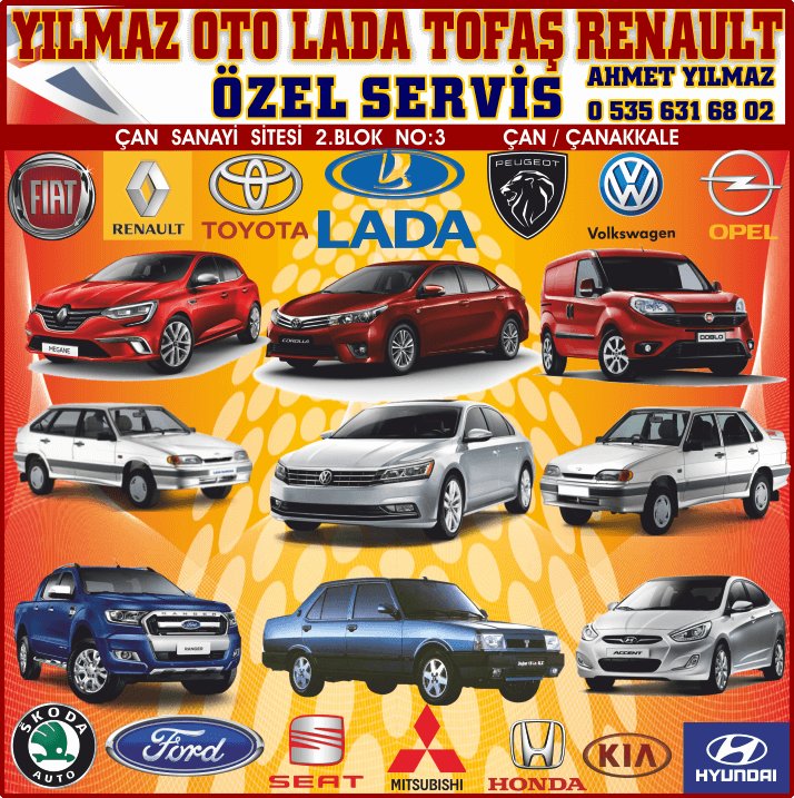ÇAN OTO TAMİR ÖZEL SERVİS YILMAZ OTO LADA TOFAŞ RENAULT