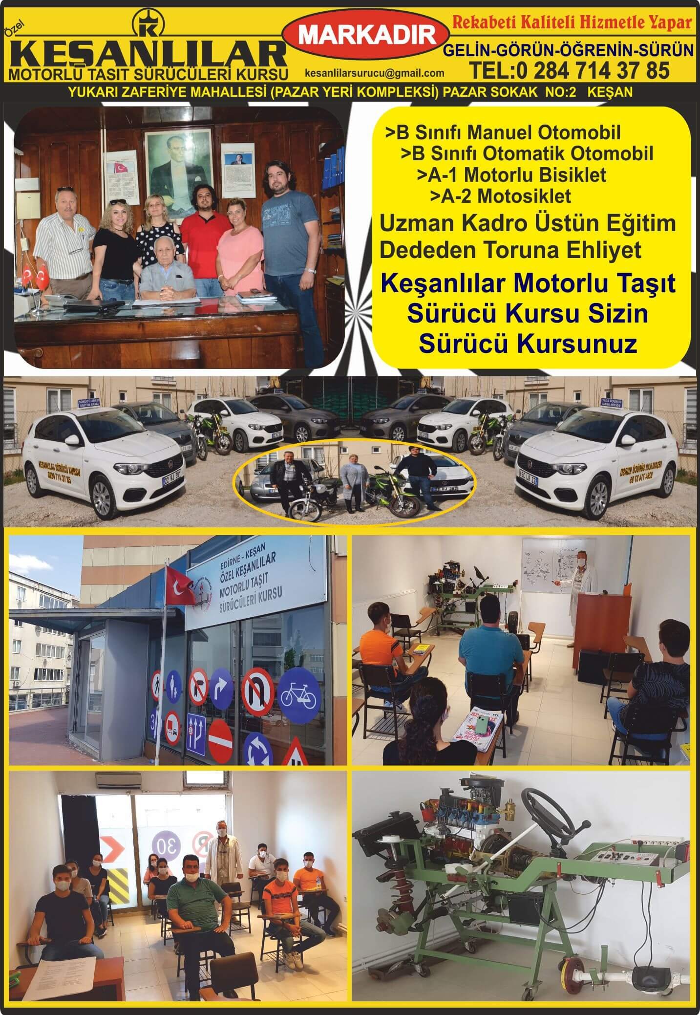 KEŞANLILAR SÜRÜCÜ KURSU KEŞAN B SINIFI OTOMATİK EHLİYET A1 A2 SINIFI EHLİYET KURSU
